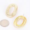 Gold-Plated Oval Stud Earrings – Gold Tone