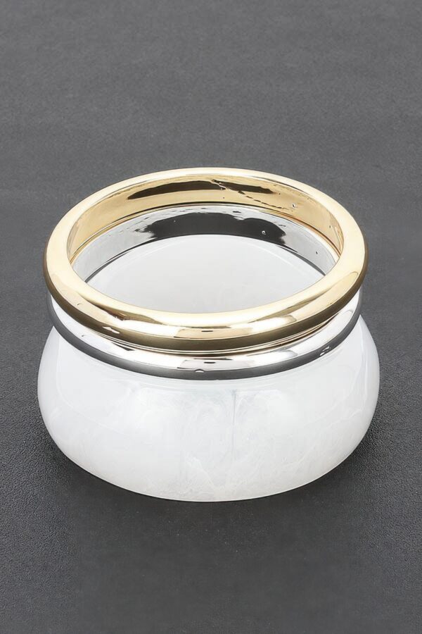 Multicolor Resin & CCB Bangle Set – 3 Pieces