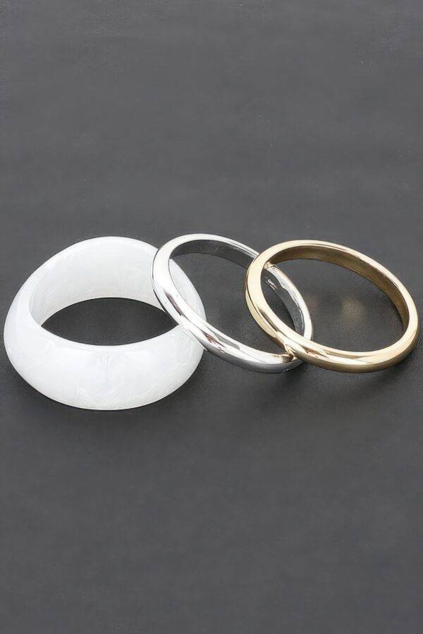 Multicolor Resin & CCB Bangle Set – 3 Pieces