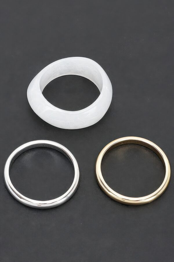 Multicolor Resin & CCB Bangle Set – 3 Pieces