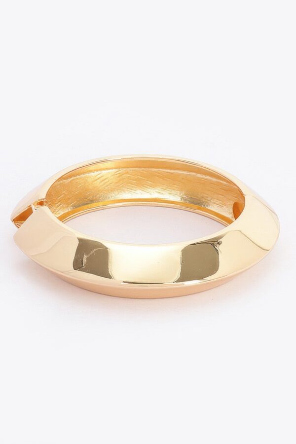 Metal Spring-Hinge Bracelet – Gold Bangle