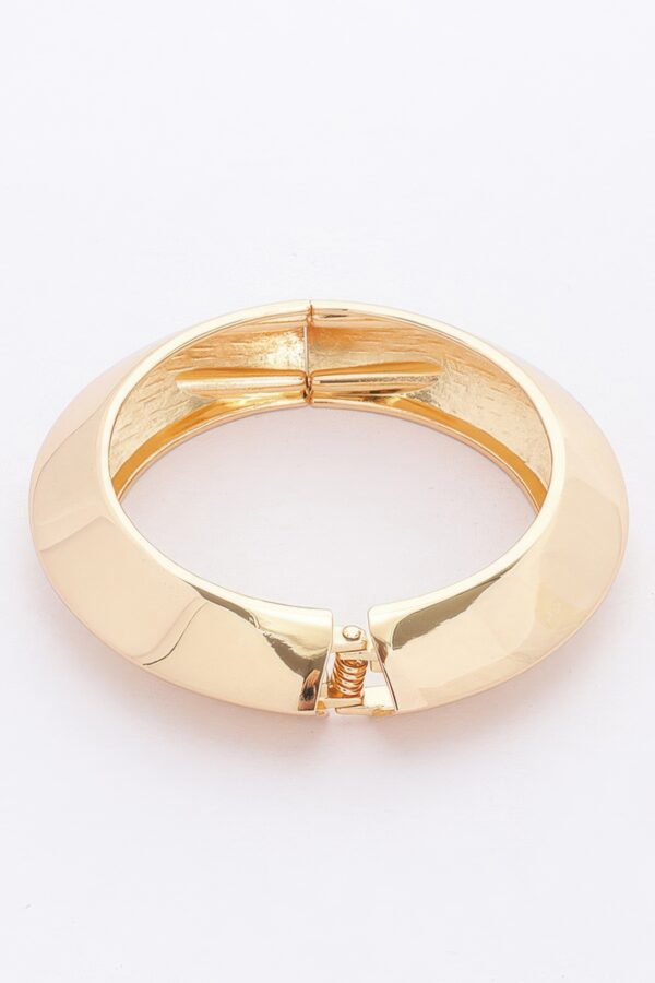 Metal Spring-Hinge Bracelet – Gold Bangle
