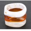 3-Pack Resin Bangle Set – Amber & White Mix
