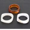 3-Pack Resin Bangle Set – Amber & White Mix