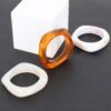 3-Pack Resin Bangle Set – Amber & White Mix