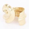 Gold Alloy Spring-Hinge Bracelet with Cast Texture