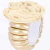 Alloy Stretch Bracelet – Hammered Oval Gold Face