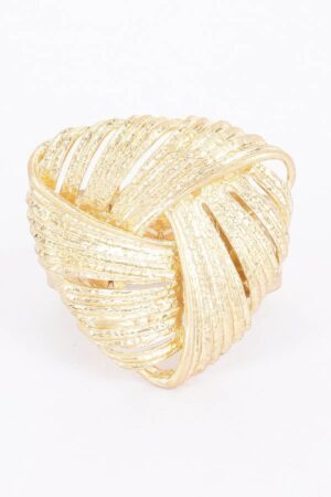 Leaf Motif Stretch Bracelet – Gold Alloy Finish