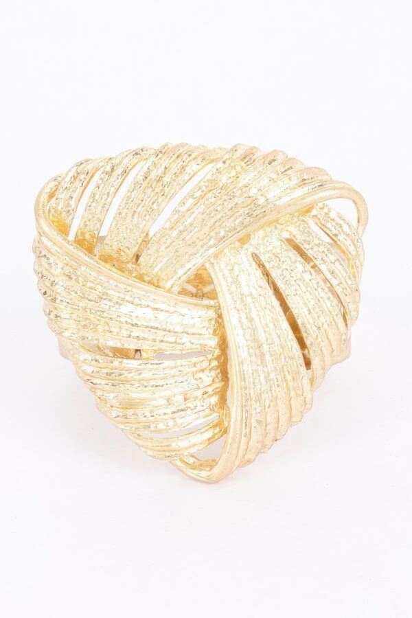 Leaf Motif Stretch Bracelet – Gold Alloy Finish