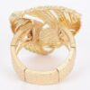 Leaf Motif Stretch Bracelet – Gold Alloy Finish