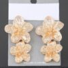 Blooming Flower Drop Earrings – Gold Alloy Finish
