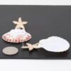 Clam Shell Earrings with Starfish Accent – Gold White