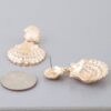 Double Clamshell Drop Earrings – Layered Shell in Gold or Silver