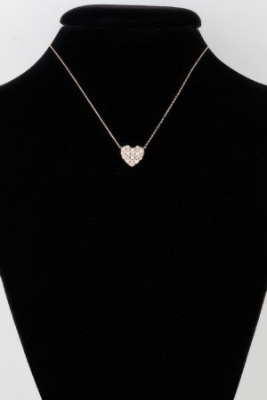 Quilted Pearl Heart Necklace – Gold Cream Pendant