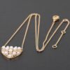 Quilted Pearl Heart Necklace – Gold Cream Pendant