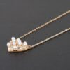 Quilted Pearl Heart Necklace – Gold Cream Pendant