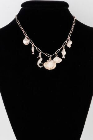 Sea Charm Necklace – Gold Ocean-Inspired Pendant