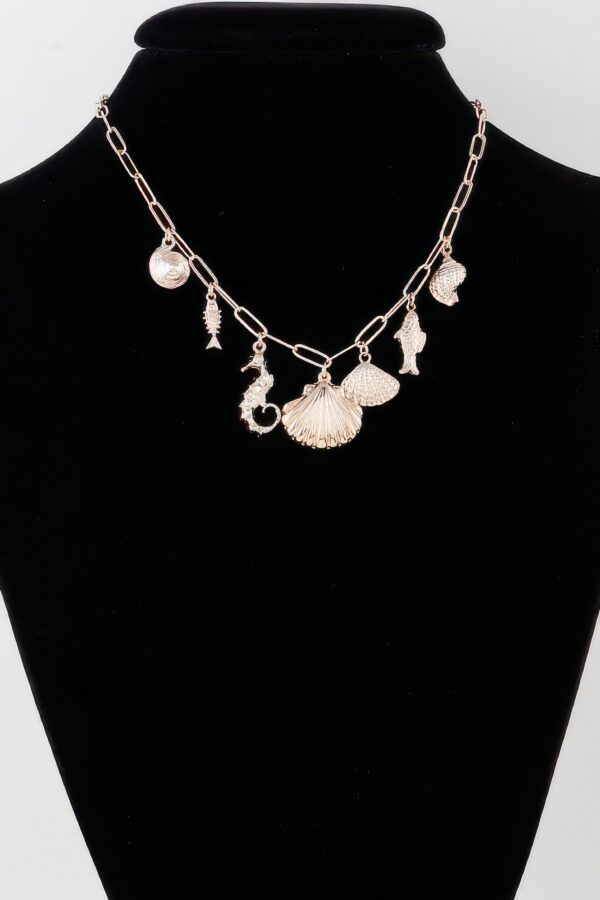 Sea Charm Necklace – Gold Ocean-Inspired Pendant