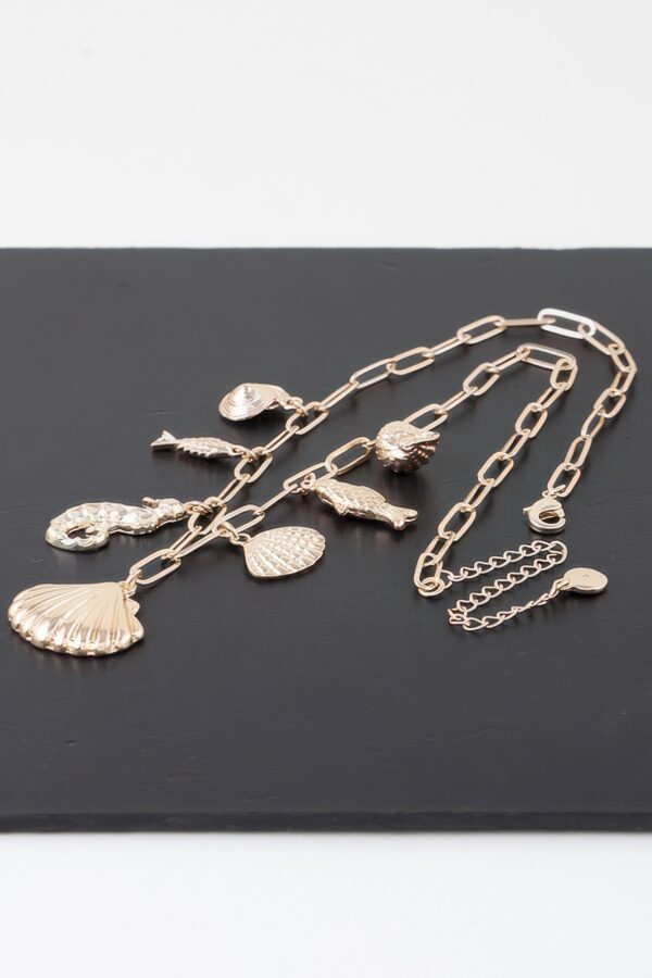 Sea Charm Necklace – Gold Ocean-Inspired Pendant