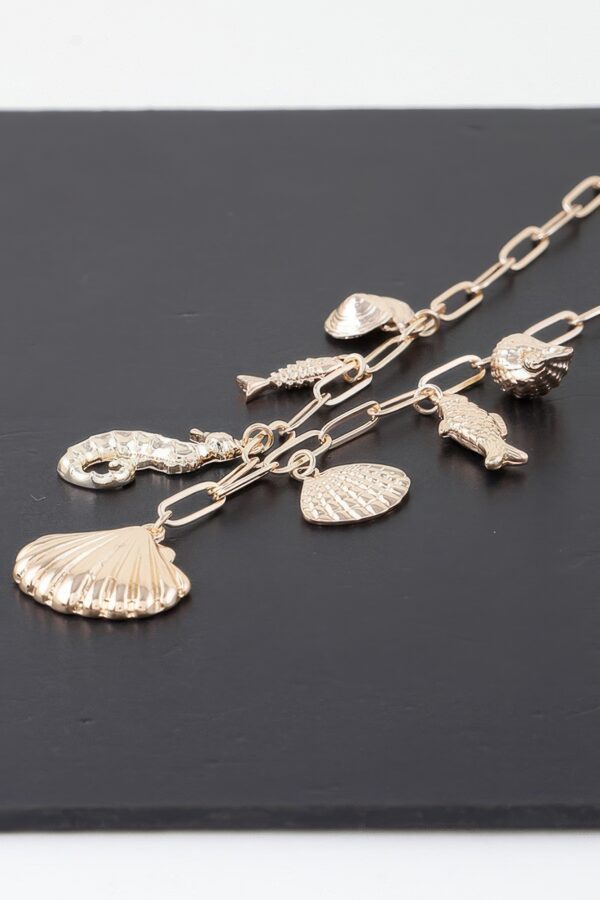 Sea Charm Necklace – Gold Ocean-Inspired Pendant