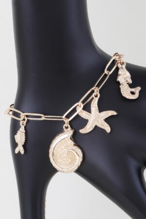 Starfish Charm Gold Bracelet – Shiny Sea Creatures
