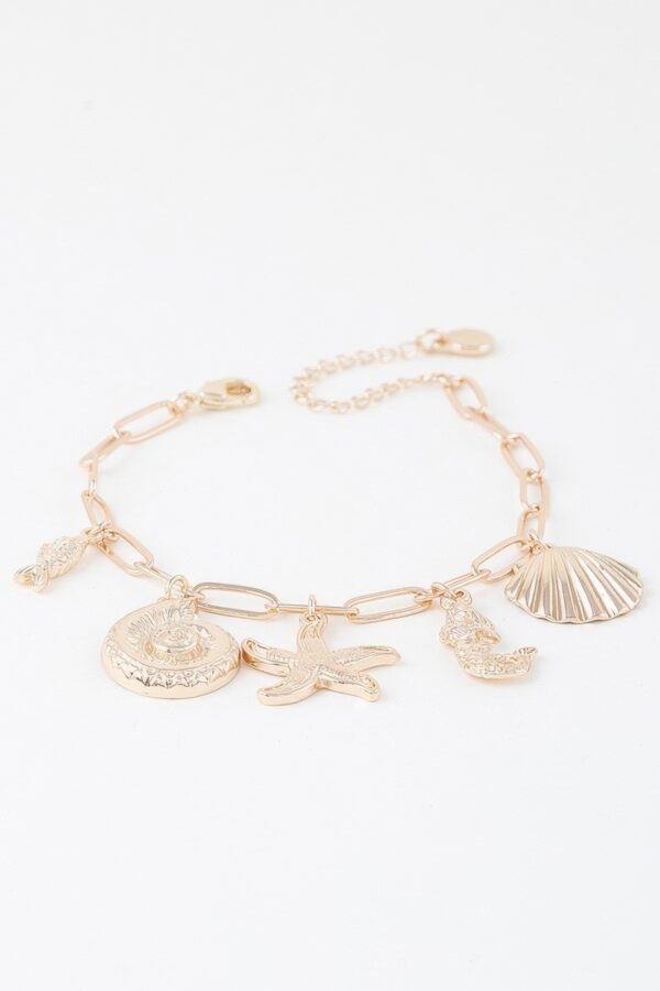 Starfish Charm Gold Bracelet – Shiny Sea Creatures