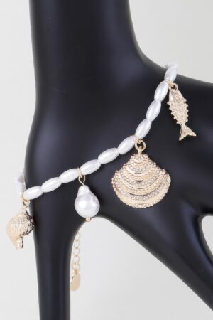 Under the Sea Jeweled Bracelet with Shells & Pearls
