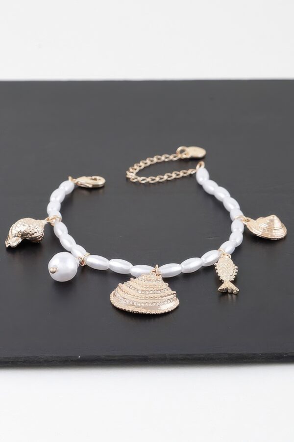 Under the Sea Jeweled Bracelet with Shells & Pearls
