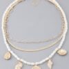 Multi Seashell Charm Necklace – Gold & Pearl