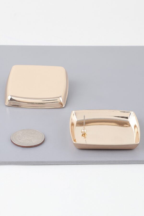 Square Frame Classic Shine Earrings – Gold or Silver
