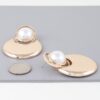 Gold-Tone Pearl Crescent Drop Earrings – Cream