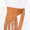 Faux Suede Fringe Belt with Buckle – Black, Camel, Coffee