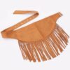 Faux Suede Fringe Belt with Buckle – Black, Camel, Coffee