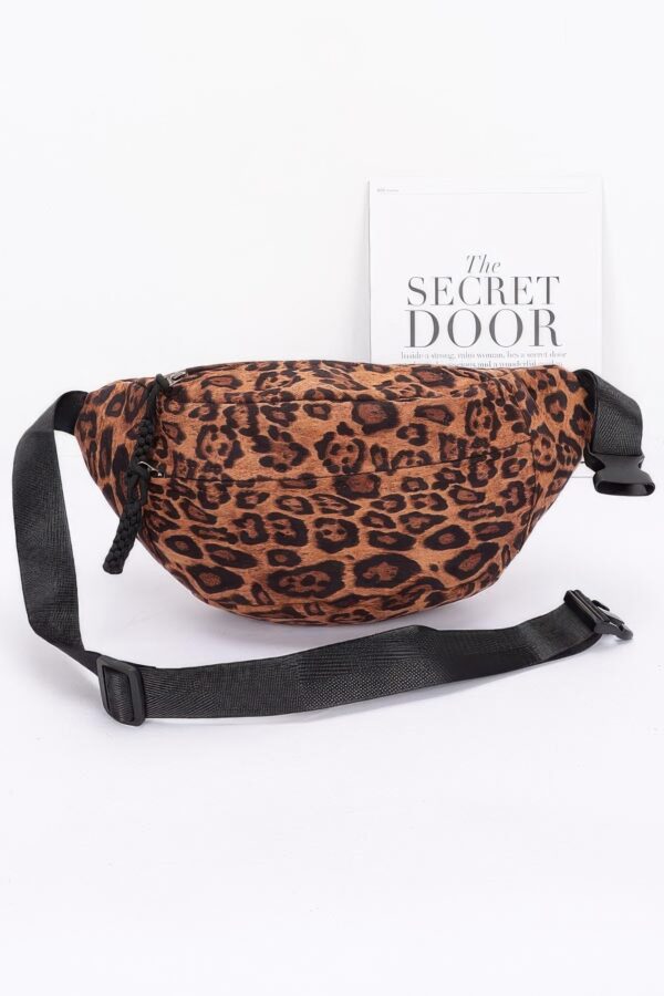 Faux Suede Leo Crossbody Bag – Leopard Print