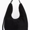 Faux Suede Bindle Bag – Sleek Leather Strap