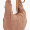 Faux Suede Bindle Bag – Sleek Leather Strap