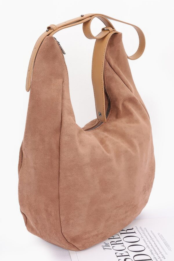 Faux Suede Bindle Bag – Sleek Leather Strap