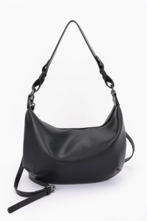 Faux Strap Shoulder Bag with Mixed Metal Hardware