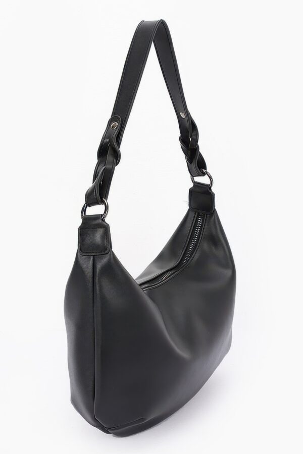 Faux Strap Shoulder Bag with Mixed Metal Hardware