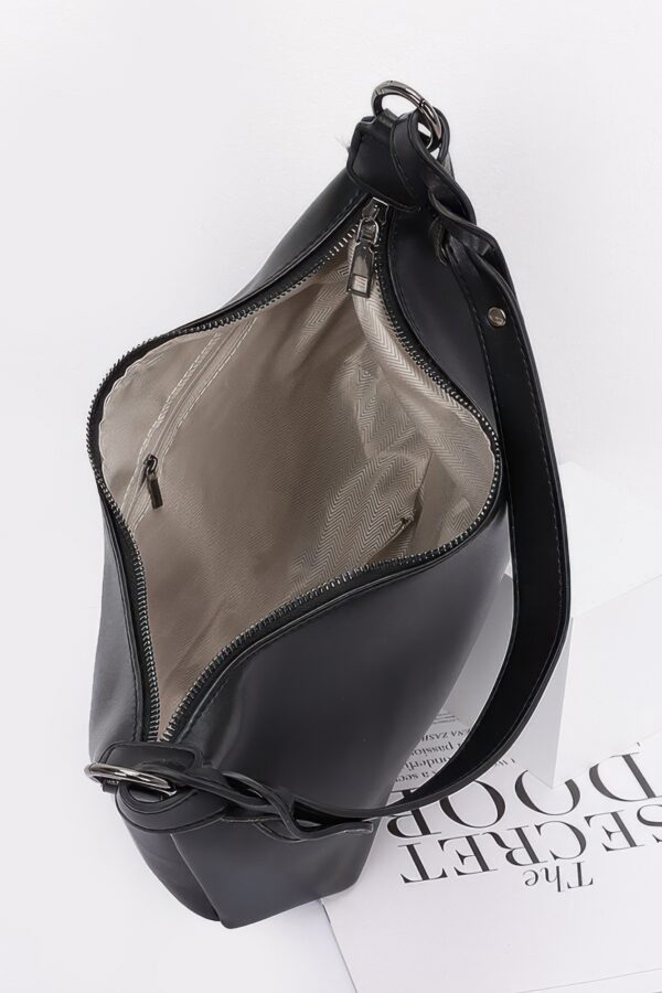 Faux Strap Shoulder Bag with Mixed Metal Hardware