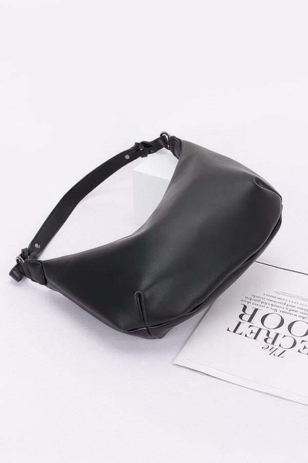 Faux Strap Shoulder Bag with Mixed Metal Hardware