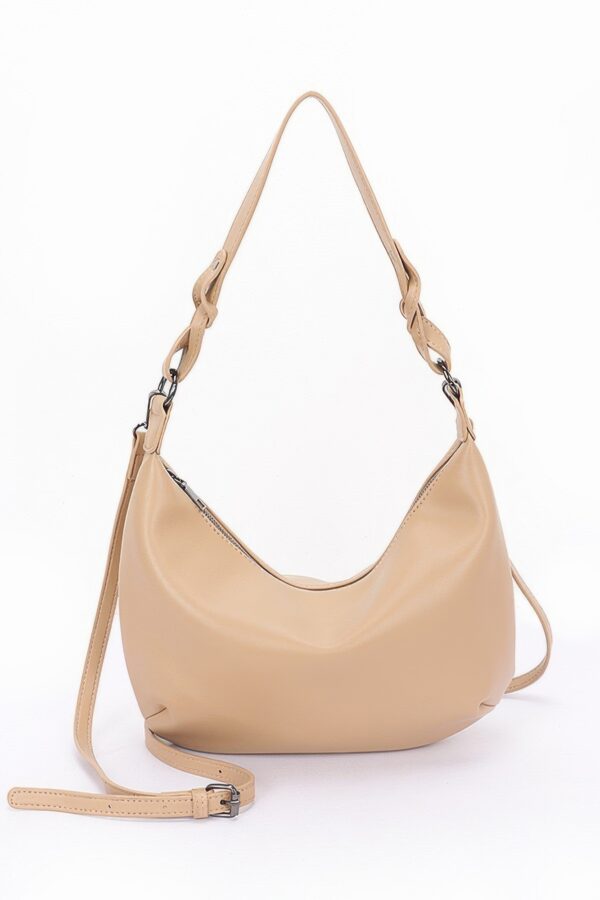 Faux Strap Shoulder Bag with Mixed Metal Hardware