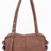 Faux Leather Sport Bag – Mixed Metal Hardware, Neutral Tones