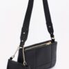 Quilted Faux Leather Shoulder Bag with Airpod Bag
