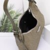 Faux Leather Shoulder Bag with Woven Handle Detail