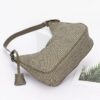 Faux Leather Shoulder Bag with Woven Handle Detail