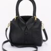 Structured Faux Leather Shirt-Style Top Handle Bag