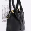 Structured Faux Leather Shirt-Style Top Handle Bag