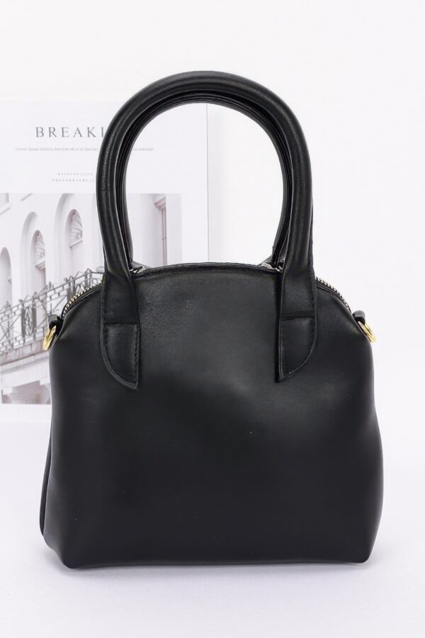 Structured Faux Leather Shirt-Style Top Handle Bag
