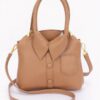 Structured Faux Leather Shirt-Style Top Handle Bag